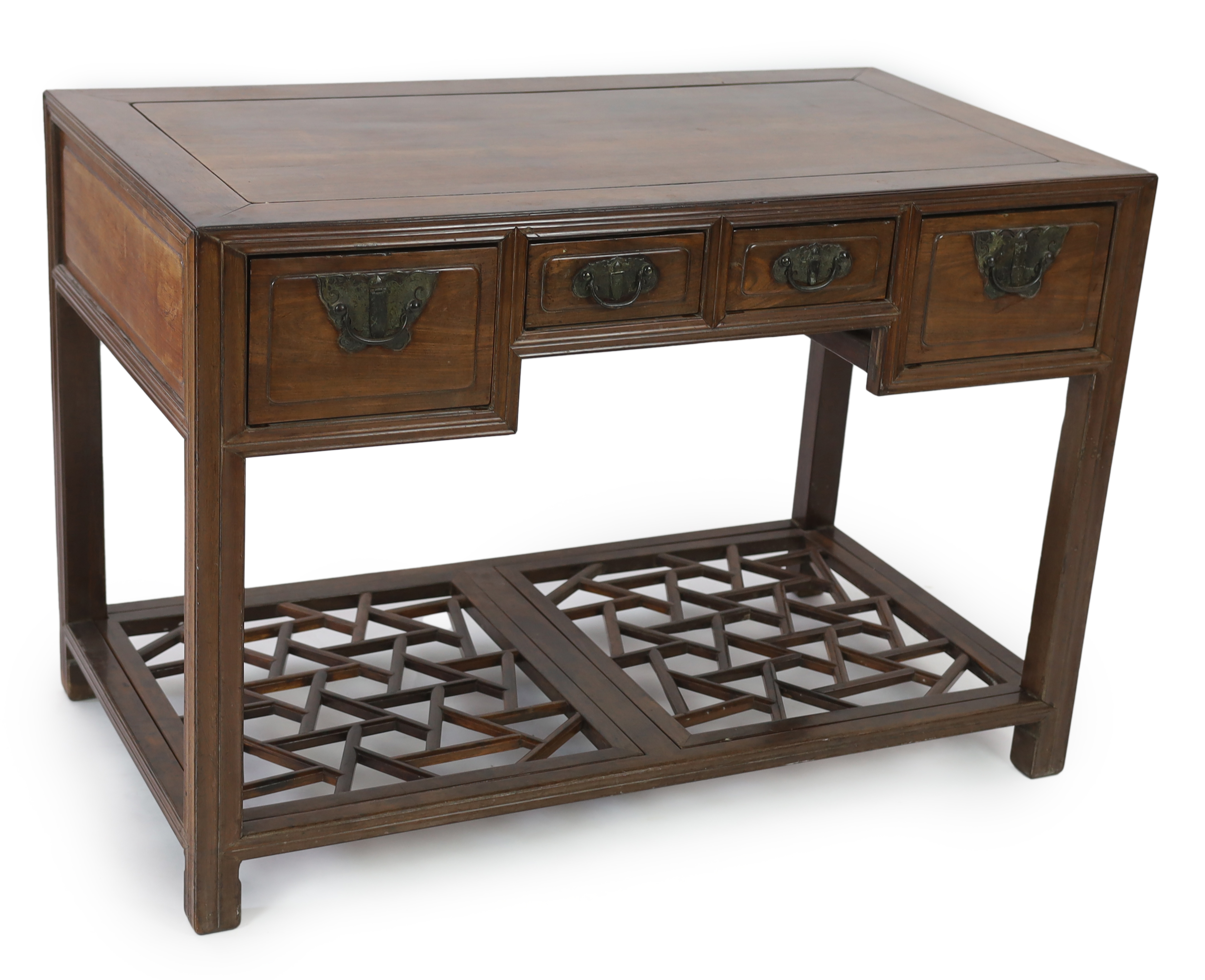 A Chinese huanghuali and hongmu desk, 19th century